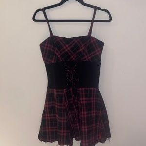 TRIPP NYC rare plaid corset mini dress